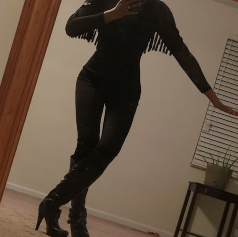 Fashinova fringe jumpsuit NWOT
